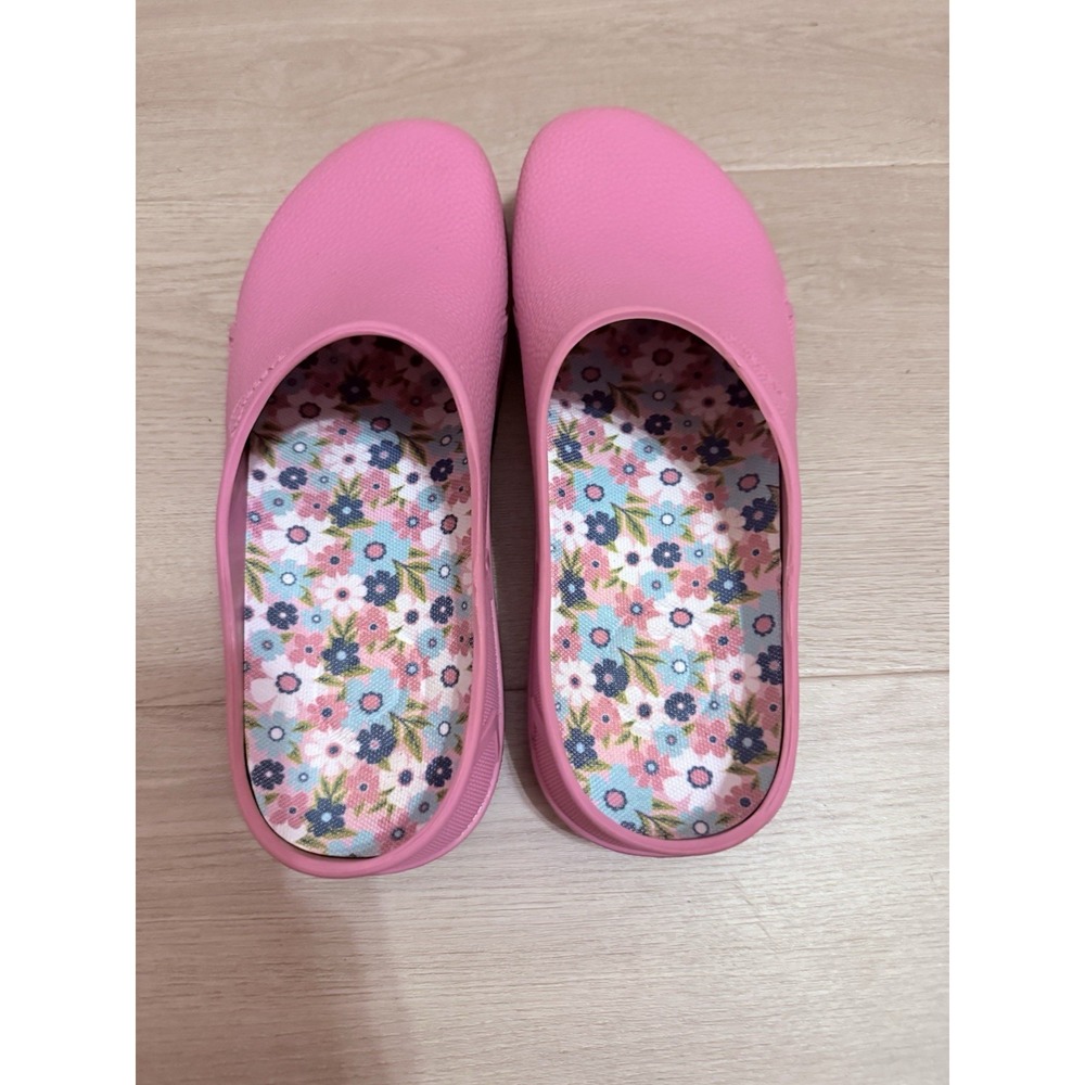 Gardenline Garden Clogs Slip On Waterproof  Shoes Floral Insole sz 7/8 Nwot